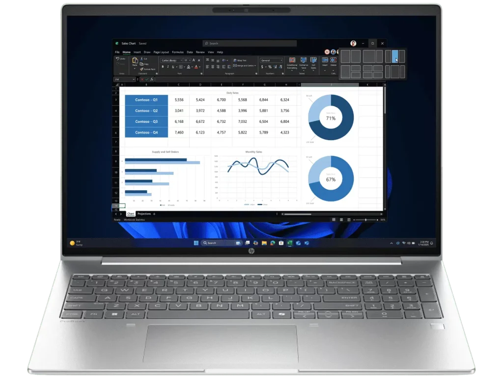 Display and keyboard on HP ProBook 4 G1i 16