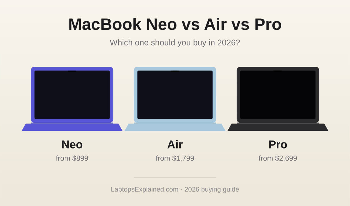 MacBook Neo vs MacBook Air vs MacBook Pro